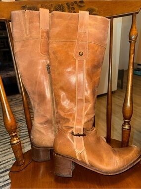 Aldo Tan Leather Knee-High Riding Boots